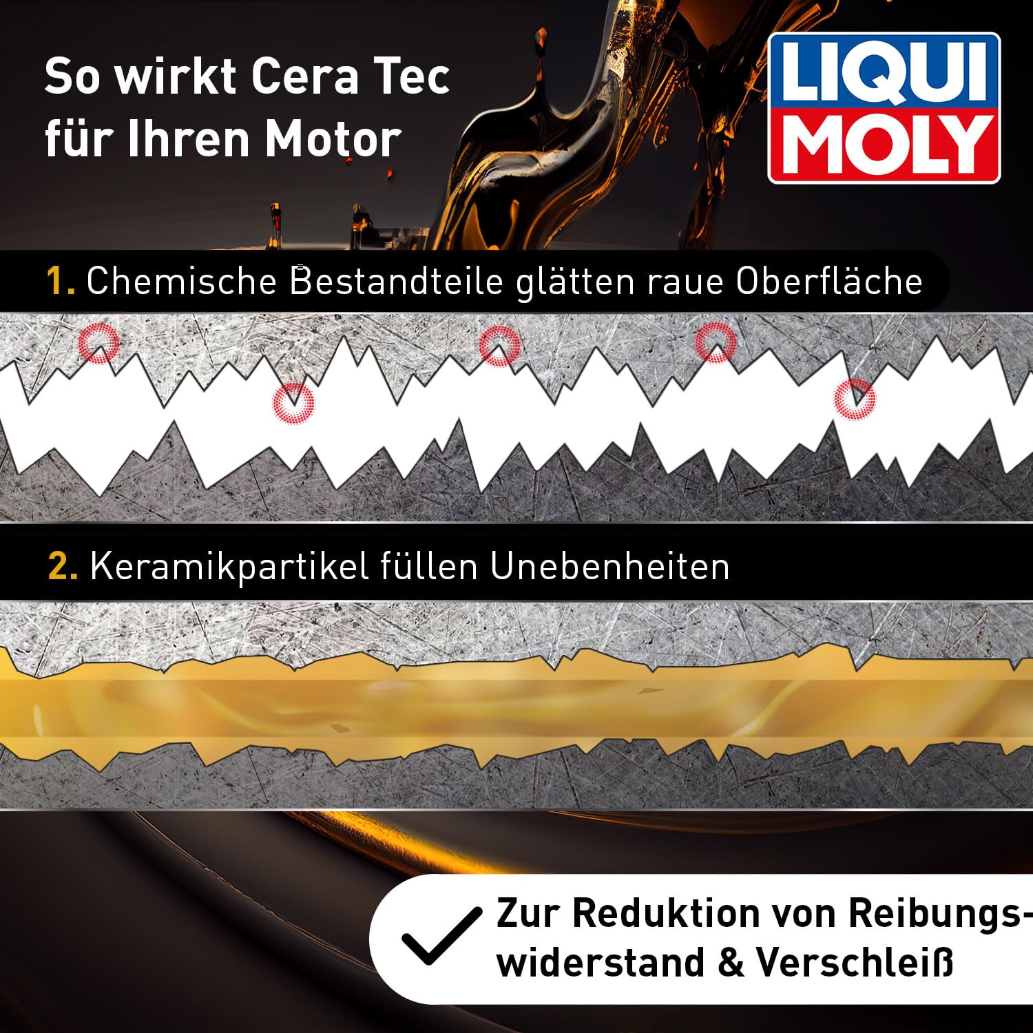 LIQUI MOLY Öladditiv Cera Tec Art.-Nr. 3721 Keramikverschleißschutz für Benzin- & Dieselmotoren I mehr Laufruhe, geringere Reibung & weniger Kraftstoffverbrauch I Ceramic Zusatz für Motoröl, 300 ml 4