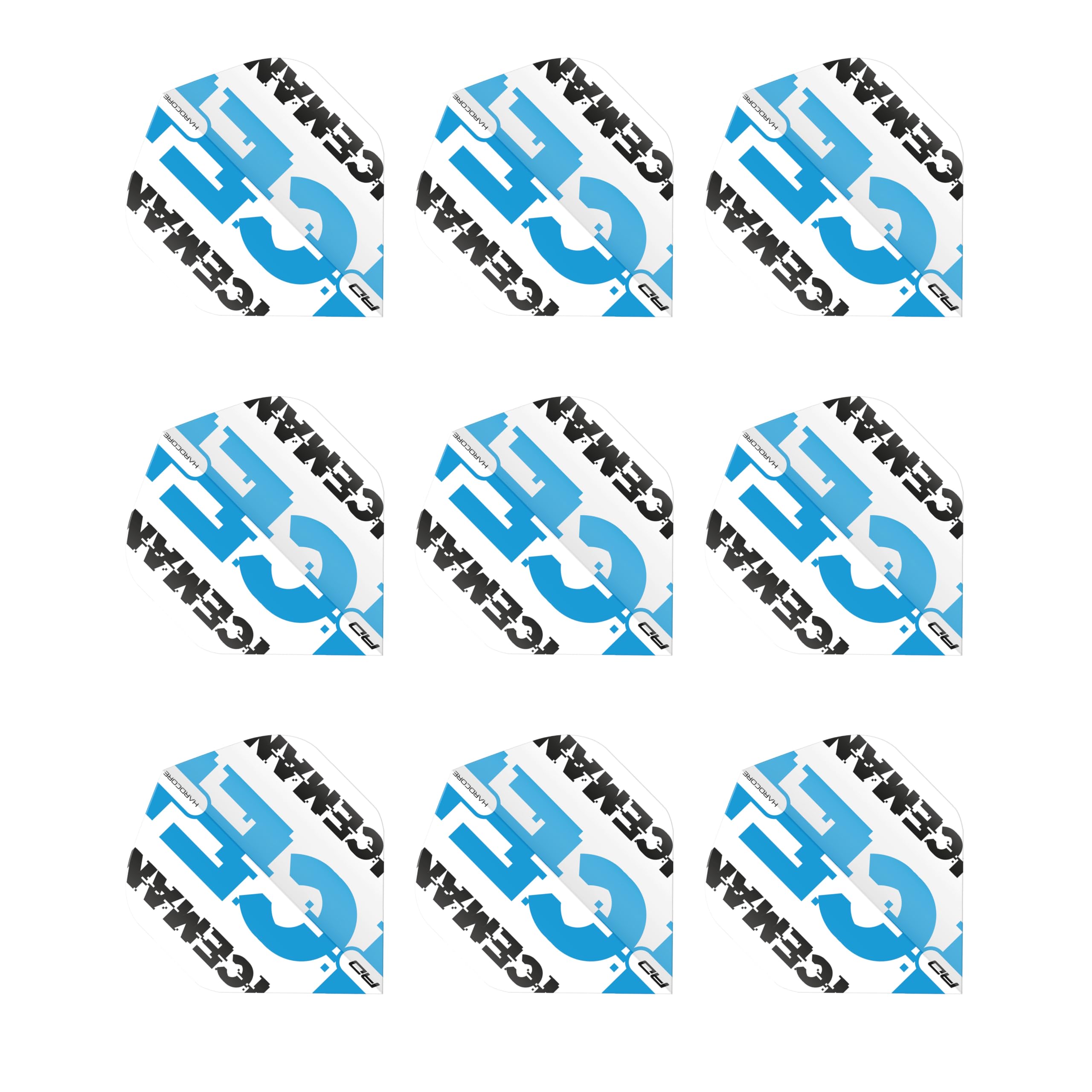 RED DRAGON Hardcore Gerwyn Price Iceman - White & Blue Logo Flights (3 sets per pack)