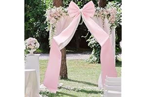 Wavwavw Giant Bow Decor Oversized Big Bows Decoration for Room Wall Backdrop 75x18 Inch Ribbon Tie for Wedding Birthday Party Baby Shower Supplies(Pink,Satin)