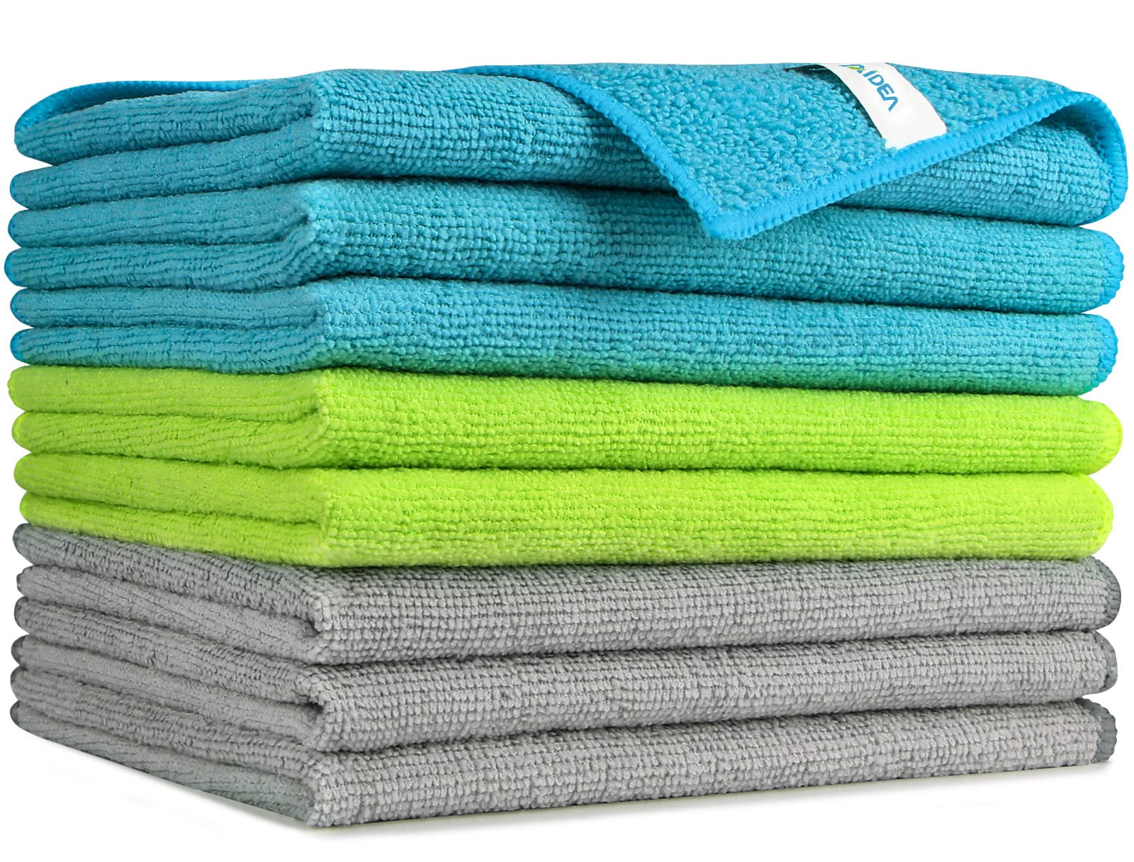 AIDEA Microfiber Cleaning Cloth-8PK, Soft Microfiber Towels for Cars, Absorbent Cleaning Rags, Lint-Free Streak-Free Wash Cloths for House, Kitchen, Window(12in.x16in.)