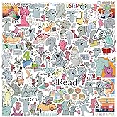 120pcs Elephant and Piggie Stickers Aesthetic Waterproof Stickers Luggage Skateboard Water Bottle Stickers Decal Bicycle Bumper Snowboard Decorate Gift.