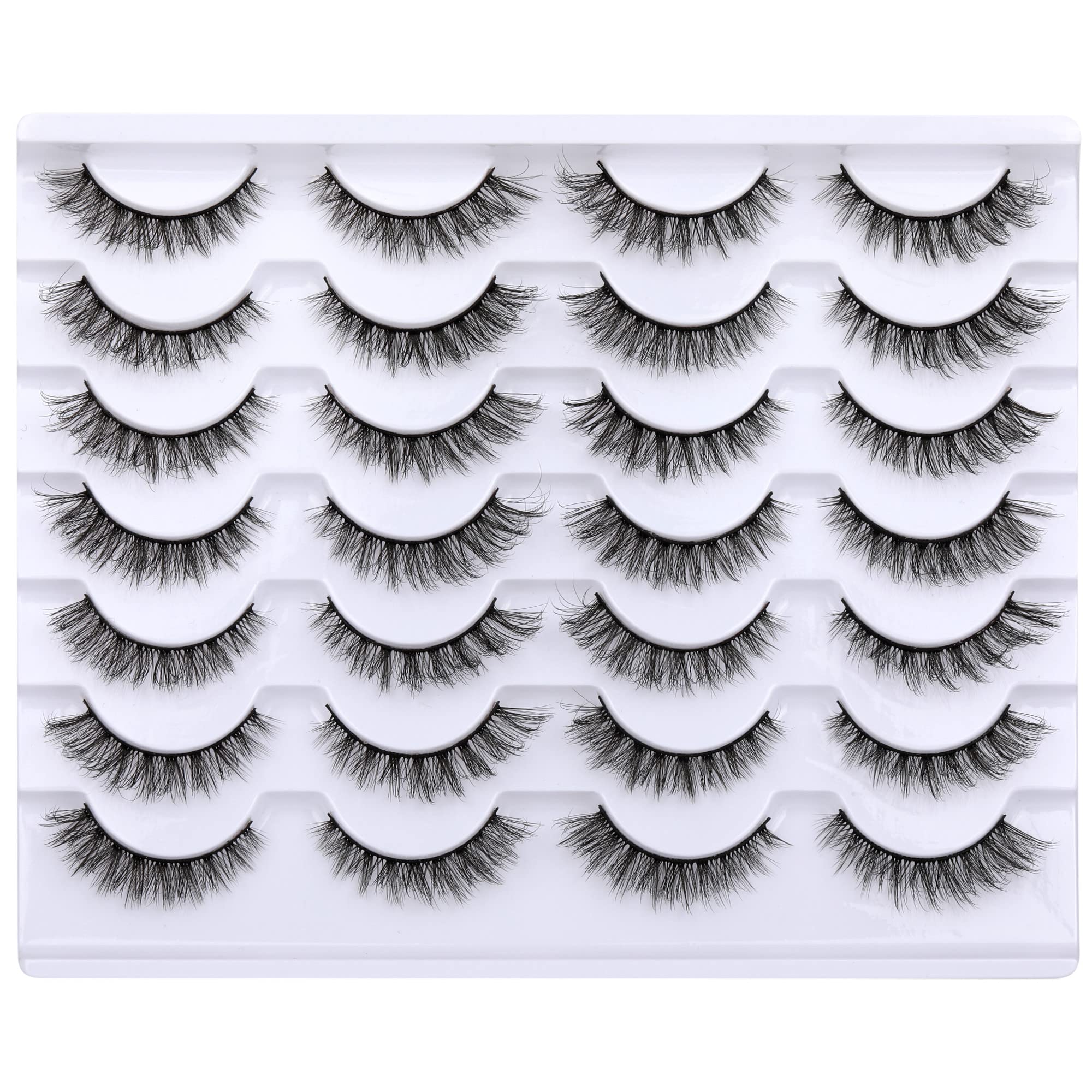 Newcally Cat Eye Lashes Natural Look False Eyelashes Short Wispy 3D Fluffy Fake Eye Lashes Pack 14 Pairs — image 1