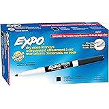 EXPO Low Odor Dry Erase Markers, Fine Tip, Black, 12 Count