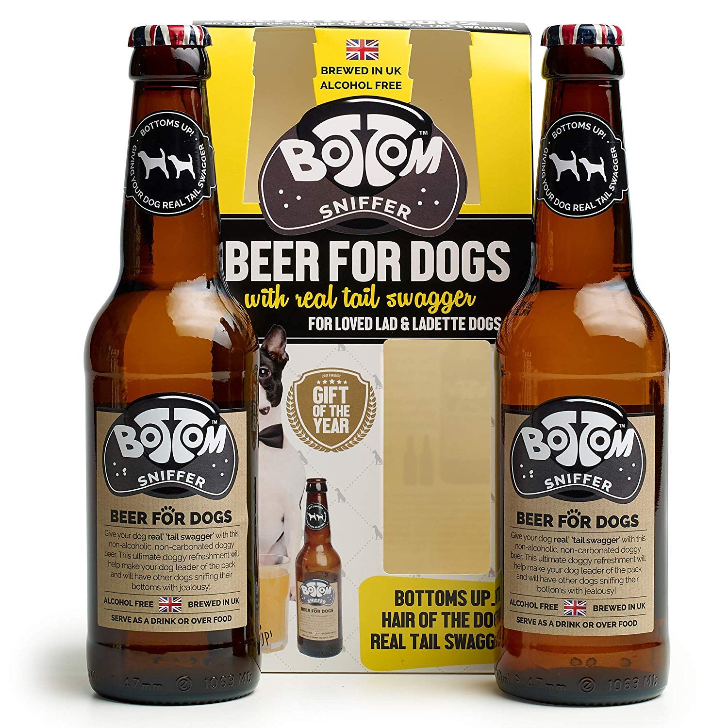 WOOF&BREW Bottom Sniffer Dog Beer - Dog Gift Set (2 x 330ml) The Perfect Christmas and Birthday Present
