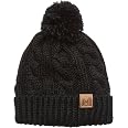 The Hat Depot Chunky Cable Knit Beanie With Pom Pom - Fleece Lined, Oversized Stretchy Winter Hat, Chenille Khaki - View #14