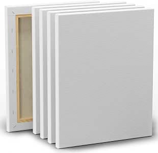 Set 5 Lienzos Preestirados 24x30 Cm - 100% Algodón, Bastidor De Madera, Para óleo, Acrílico Y Acuarela