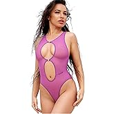 Sexy See Through high Waisted one Piece Swimsuit Cute high Cut Leg Sheer Bathing Suit Hot Monokini