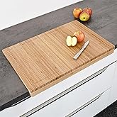 MAGIC BAMBOO Bamboo Cutting Board with Counter Edge | Perfect for Vegetables, Fruits, Meats, and Cheeses | Measures 18-inches x 14-inches x 1-3/4-inches