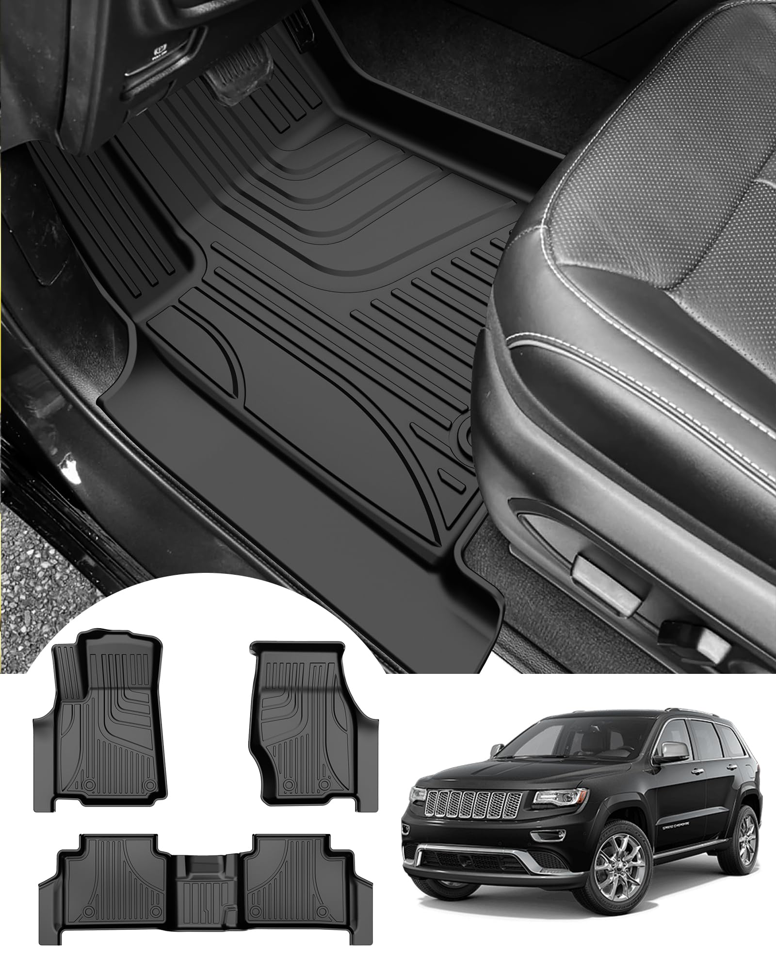 Floor Mats Fit for Jeep Grand Cherokee 2022 2023 2024 (fit 5 & 7 seat ...