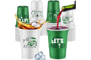 Norme 48 Pcs Masters Golf Party Decorations 16 oz Golf Ball Thick Plastic Disposable Cups Bulk Hot Cold Drink Wine Coffee for Home Themed Party Supplies Favors