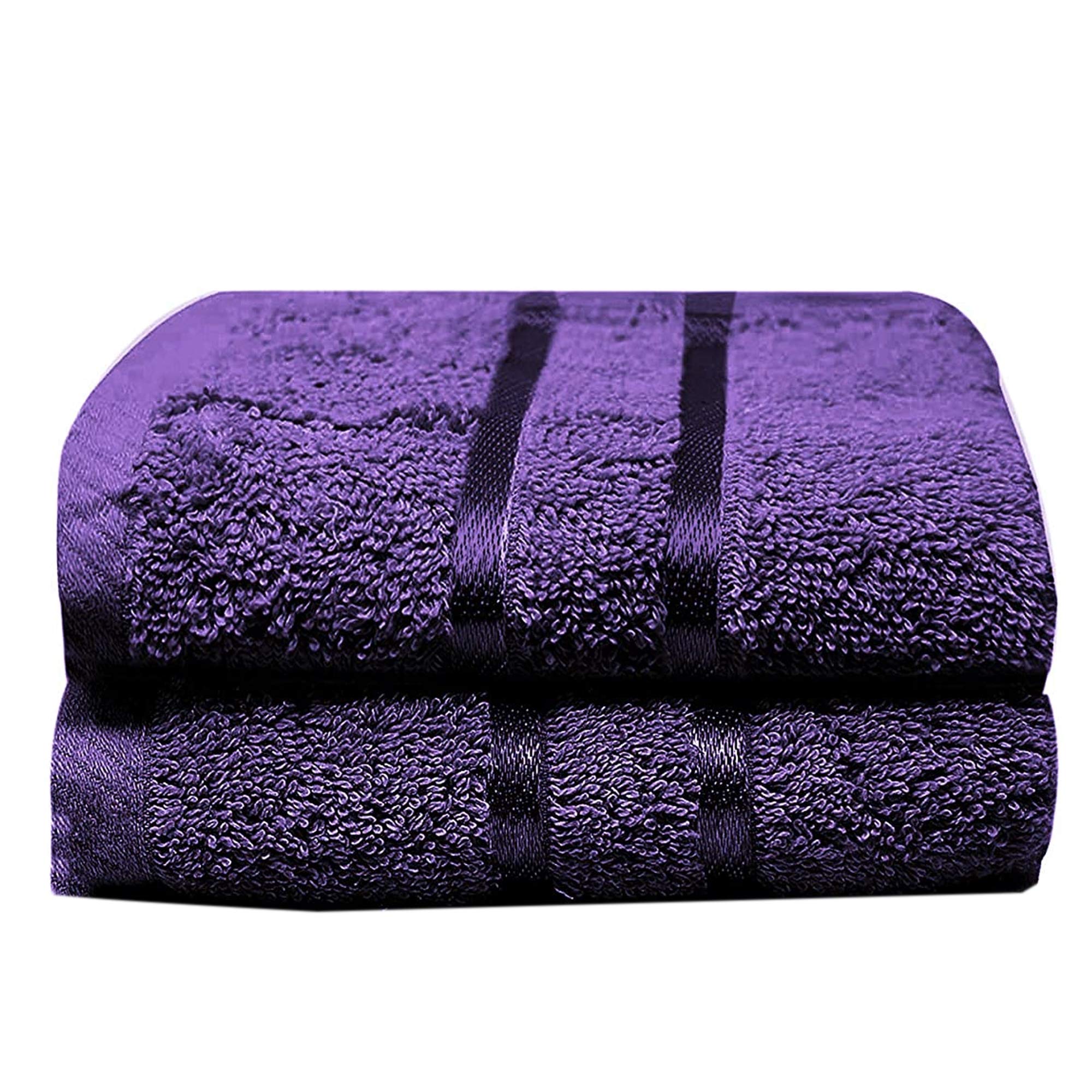 Towelogy® 600GSM Cotton Washcloths Multipack Quick Dry Flannels Face Towels Hotel Spa Bathroom Make Up Remover Cloths 30x30cm (Purple Eggplant, Pack Of 2)