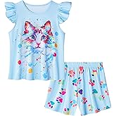 LQSZ Girls Pajamas Set Toddler Girls Gifts PJs Summer Sleepwear for Little Kids 2-12 Years