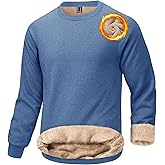 KEFITEVD Men's Sherpa Lined Sweatshirt Thermal Fleece Pullover Sweater Warm Crewneck Heavyweight Winter Shirt