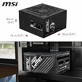 MSI MPG A1250GS 1250W 80 Plus Gold ATX 3.1 PCIe 5.1 Dual-native 12V-2x6 view 6