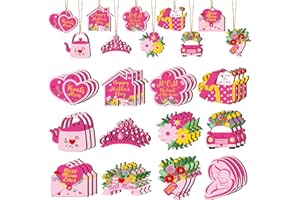PURPEAK Mother's Day Wood Hanging Ornaments Mother's Day Pendant Slices Tags Hanging Decoration Wood Mom Ornament for Birthday Party Anniversary Home Tree Decor, 12 Styles