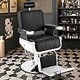 Tythical Barber Chair for Barbershop, Reclining Salon Chairs for Hair Stylist with Adjustable Headrest, 360° Swivel Professional Hydraulic Hair Chair, Beauty Salon Spa Equipment, Black