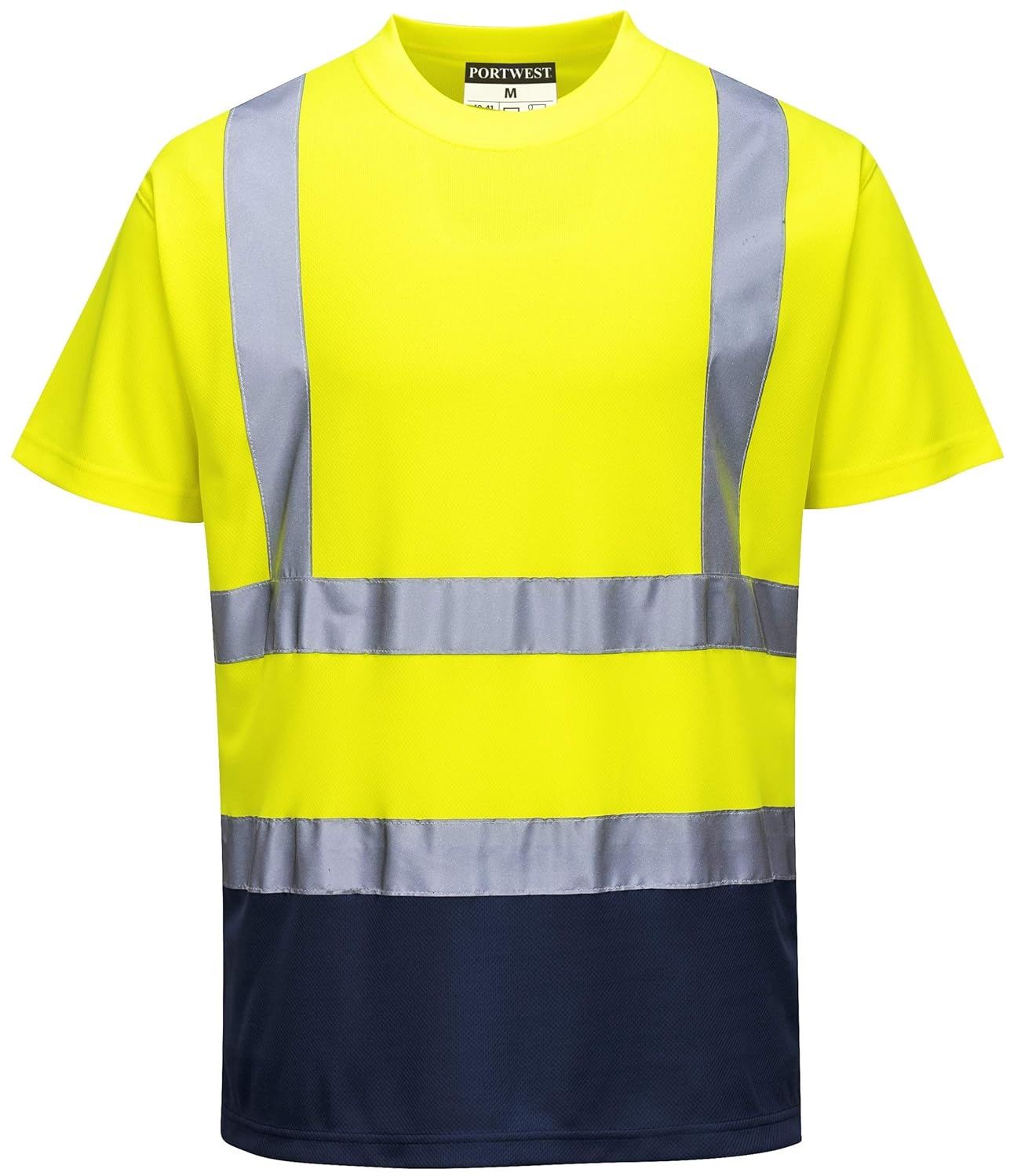 Portwest S378 Men's Hi Vis T Shirt Two-Tone Reflective Safety Workwear T-Shirt Orange/Navy, Large, Orange / Navy - Image 5