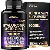 Hyaluronic Acid Supplements 1000 mg - Collagen | MSM | Boswellia | Vitamin D3, C & E - Hyaluronic Acid Capsules - Skin Hydratation & Joint Comfort Support - 7-in-1 Complex - Made in USA - 120 Capsules