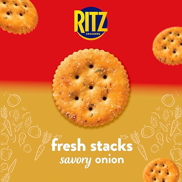 RITZ FRESH STACKS SAVORY ONION CRACKERS, TRAVEL SNACKS, 11.5 OZ (8 MULTI SNACK PACKS)
