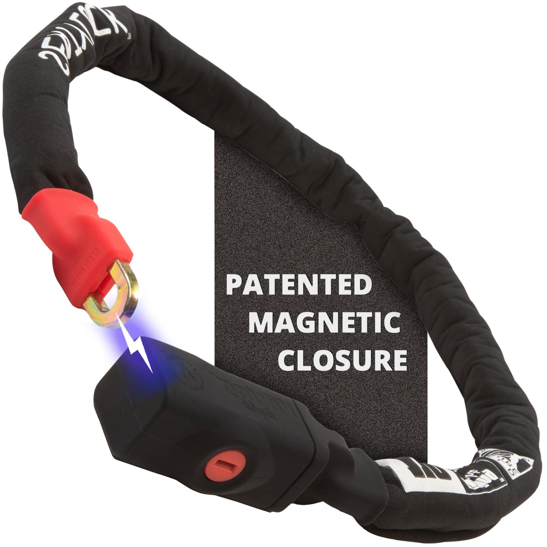 Seatylock Viking Bike Chain Lock with Key - Magnetic Patented Sold Secure Rated - Heavy Duty Anti Theft - Smart Ultra Security Bicycle Lock (110 CM - 43.31", Silver Rated)