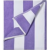 LULUHOME Large Oversized Beach Towel - Big Cotton 36 x 70 Inch Striped Pool Towel, Large Cabana Soft Swimming Towel for Adult Men Women,Purple