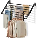 Scisum Wall Mounted Clothes Drying Rack 28 Inch &ndash; Foldable Laundry Drying Rack for Wall Mount, Space Saving Indoor Drying Rack for Clothes, Compact &amp; Sturdy Design