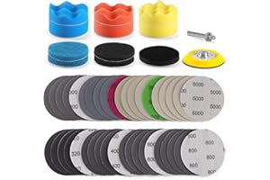POLIWELL Car Headlight Restoration Kit, 3 Inch Car Polishing Sanding Discs Kit, 3 in Sandpaper Grit 320-5000 Headlights Sandi