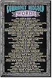 Commonly Misused Words Extra-Large Chalk Board Style Laminated Classroom Poster. Grammar Art Print.