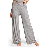 SOULVOR Women's Natrelax Pajamas Pants Wide Leg Casual Modal Ribbed Loose Fit Sleep Soft Comfort Flowy Lounge Pj Bottom