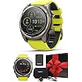 Garmin Fenix 8 Solar Sapphire (51mm, Titanium/Amp Yellow) Multisport GPS Smartwatch Gift Box Bundle - 1.4" Touchscreen, Built-in LED Flashlight with PlayBetter Charger, Screens, Adapter, Case