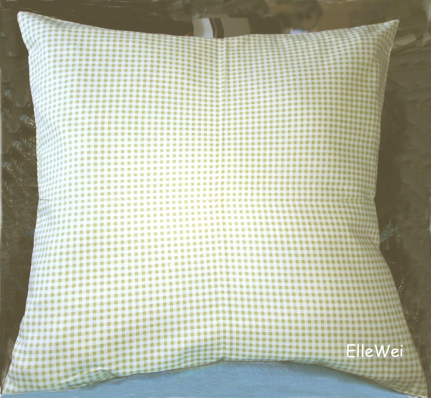 Decorative Lightgreen Gingham Throw Pillow Cover Home