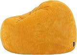 icon Kingston Cord Bean Bag Set of 2 Ochre Yellow Large Chair with Filling view 5