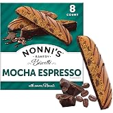 Nonni's Mocha Espresso Biscotti, Gourmet Cookies Individually Wrapped, 8ct