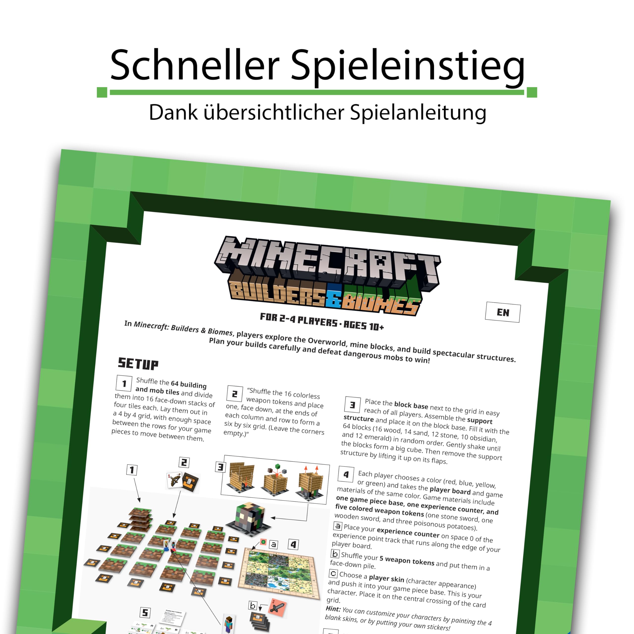 Ravensburger Familienspiel 26132 - Minecraft Builders & Biomes - Gesellschaftsspiel für Kinder und Erwachsene, für 2-4 Spieler, Brettspiel ab 10 Jahren
