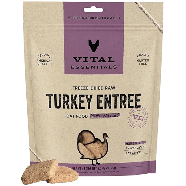 VITAL ESSENTIALS FREEZE DRIED CAT FOOD, RAW TURKEY...