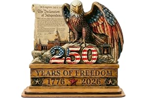 7 月 4 日装饰,250 周年美国商品,爱国家居装饰和美国装饰,木鹰爱国餐桌中心摆饰,1776-2026 年纪念装饰退伍军人的纪念礼物