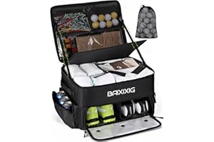 BAIXIXIG Golf Trunk Organizer, Waterproof Car Golf Locker with Separate Ventilated Compartment for 2 Pair Shoes, Golf Storage for Balls, Tees, Cap, Clothes, Gloves, Accessories, Gifts for Men, Women