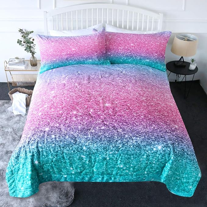 Blessliving 3 Piece Tie Dye Comforter Set With Pillow Shams Bedding Set 3d Printed Reversible Comforter Twin Size Bedding Sets Soft Comfortable Machine Washable Blue Purple Gypsy Hippie Decor Bedding Sets