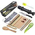 Sushi Making Kit, All In One Sushi Bazooka Maker with Bamboo Mats, Bamboo Chopsticks, Avocado Slicer, Paddle, Spreader, Sushi