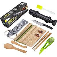 Sushi Making Kit, All In One Sushi Bazooka Maker with Bamboo Mats, Bamboo Chopsticks, Avocado Slicer, Paddle, Spreader…