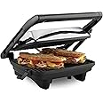 Hamilton Beach Electric Panini Press Grill with Locking Lid, Opens 180 Degrees for any Sandwich Thickness (25460A) Nonstick 8