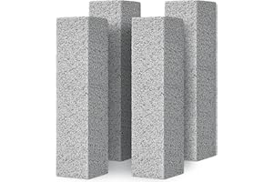 4TH Pumice Stone for Toilet Bowl Cleaning,Remove Away Limescale Stain,Hard Water Rings,Calcium Buildup,Iron and Rust,Pumice Stick for Tile/Bath-tub/Kitchen/Grill/Household - 4 Pack