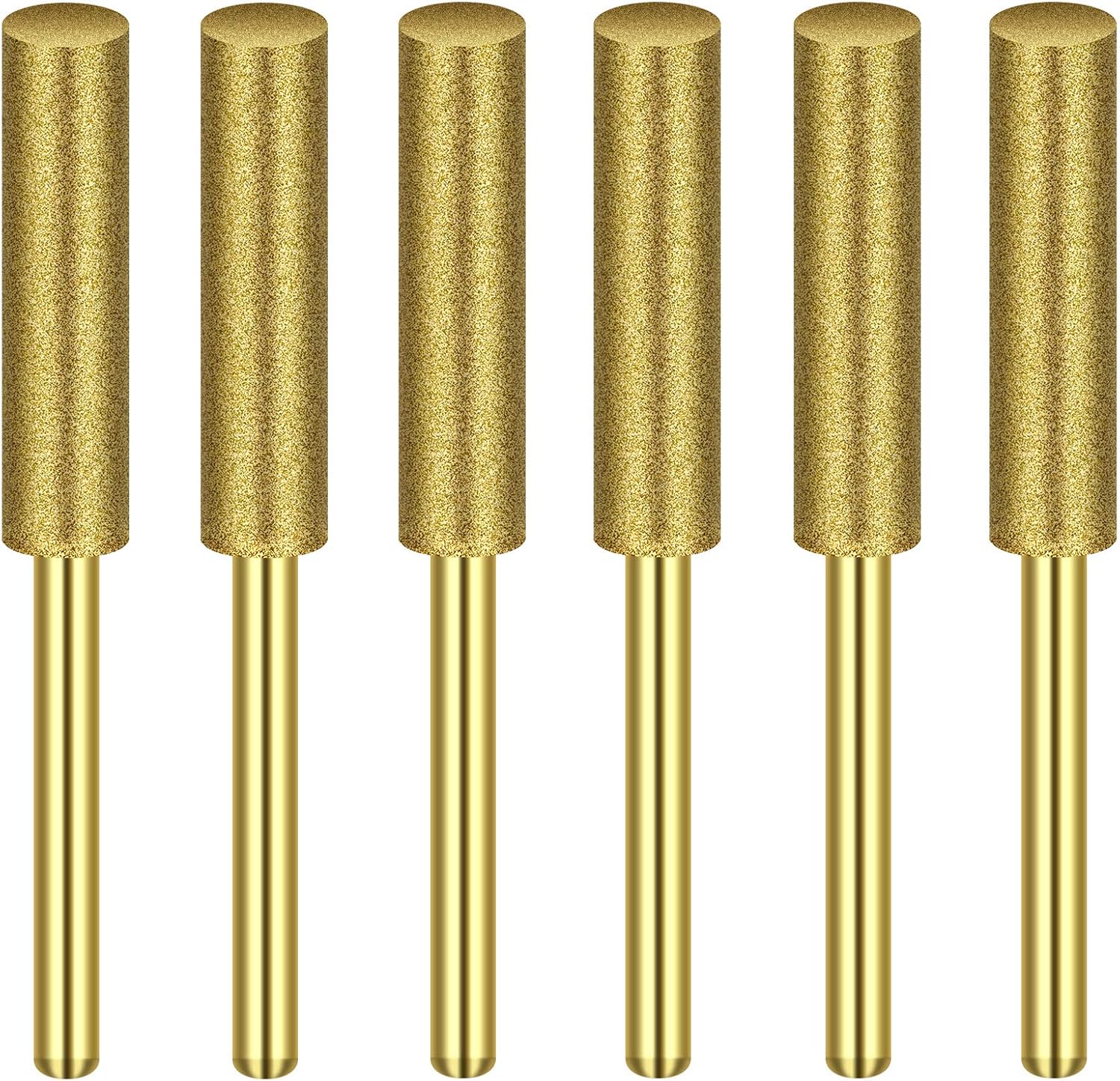 Diamond Chainsaw Sharpener Burr 1/8" Shank，5/32-Inch Electric Sure Sharp Replacement Sharpening Stones ，Suitable for Dremel Echo Poulan gasoline/electric chain saw 12Pack (5/32 Inch/ 4.0 mm): Kitchen & Dining