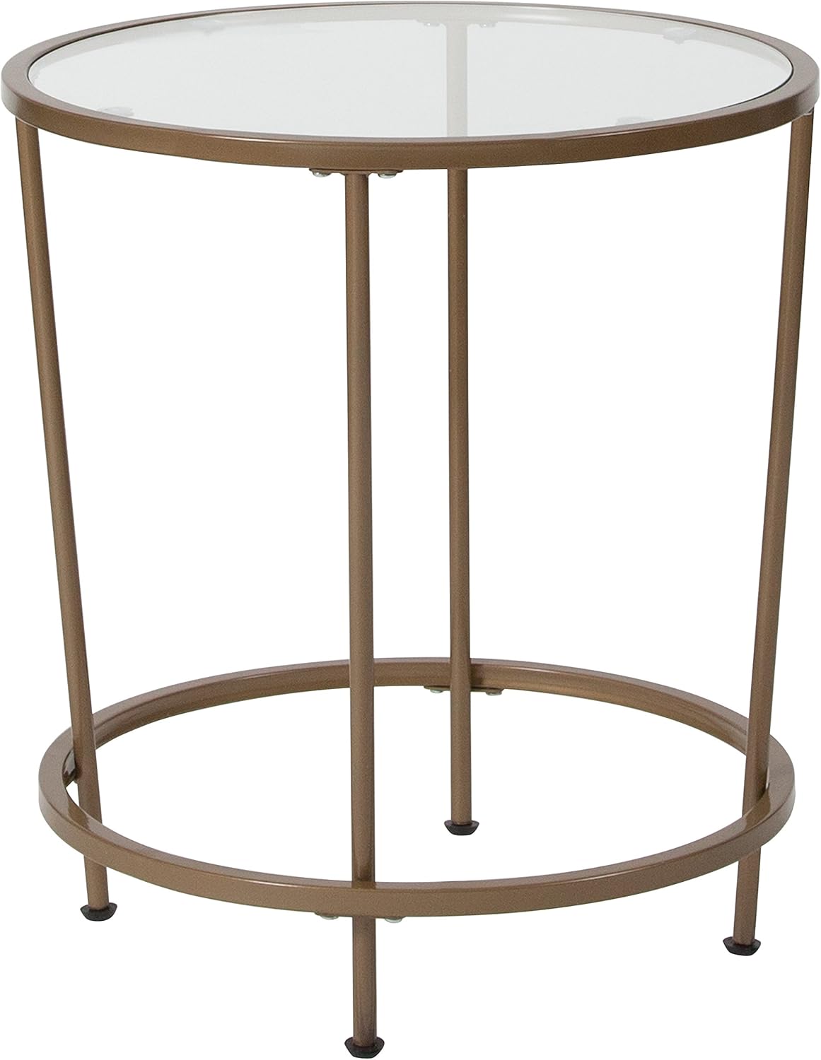 Flash Furniture Astoria Collection Glass End Table with Matte Gold Frame