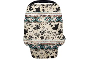 JOAIFO Distress Cow Print Mother Privacy Nursing Cover Elastic & Cozy Breastfeeding Scarf Personalized Multi Use Infant Stroller Canopy for Family Friedns