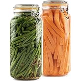 Galashield Glass Jars with Lids 67 oz Food Storage Jars with Airtight Lids Leak Proof Glass Canisters Kitchen Jars [Set of 2]