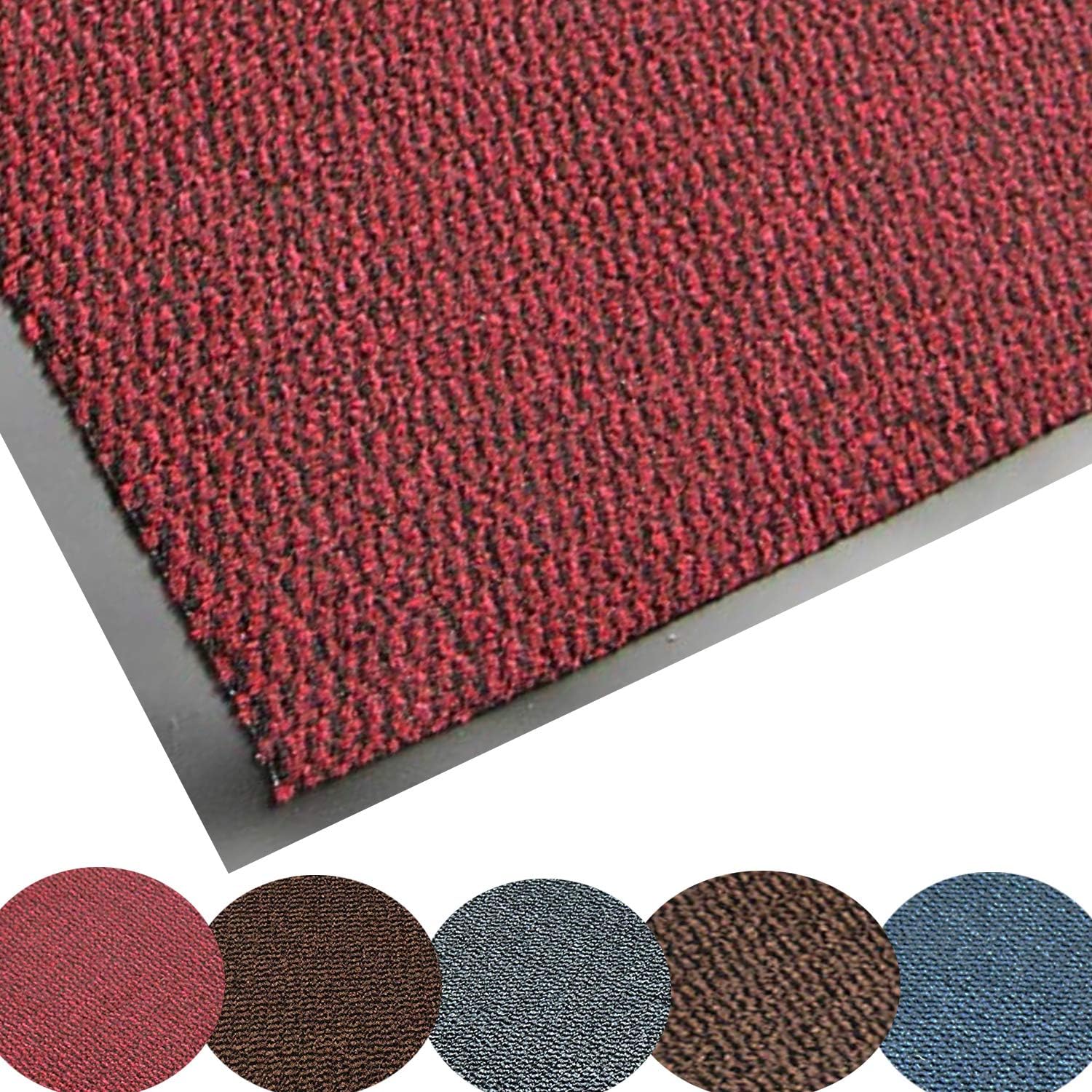 Homatz Hallway Runner Rug Heavy Duty Non-Slip Rubber Back, Red 90x200cm Large Carpet Runner - Dirt Trapper, Water Absorbent Runner Mat, Washable Runner Rugs, Carpet for Hallway Kitchen Living Room