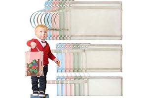 Aliceset 24 Pcs Mesh Zipper Pouch Bags A4 Puzzle Bags for Kids Storage Organization Colored Double Layer Building Block Nylon Toy Storage Pouch with Zipper Handle Zipper Pouch for School Office