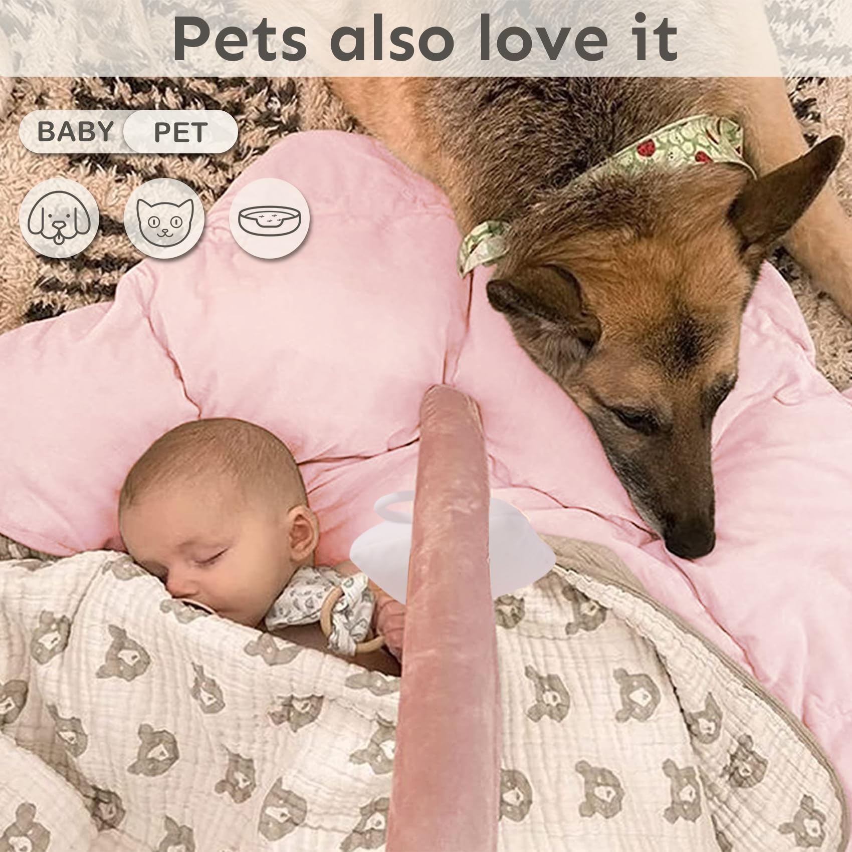 5-in-1 Thick & Plush Baby Play Gym, Baby Play Mats for Floor, Tummy Time Mat with 6 Toys, Convertible Stage-Based Developmental from Babies to Toddlers, Ball Pit, Pink