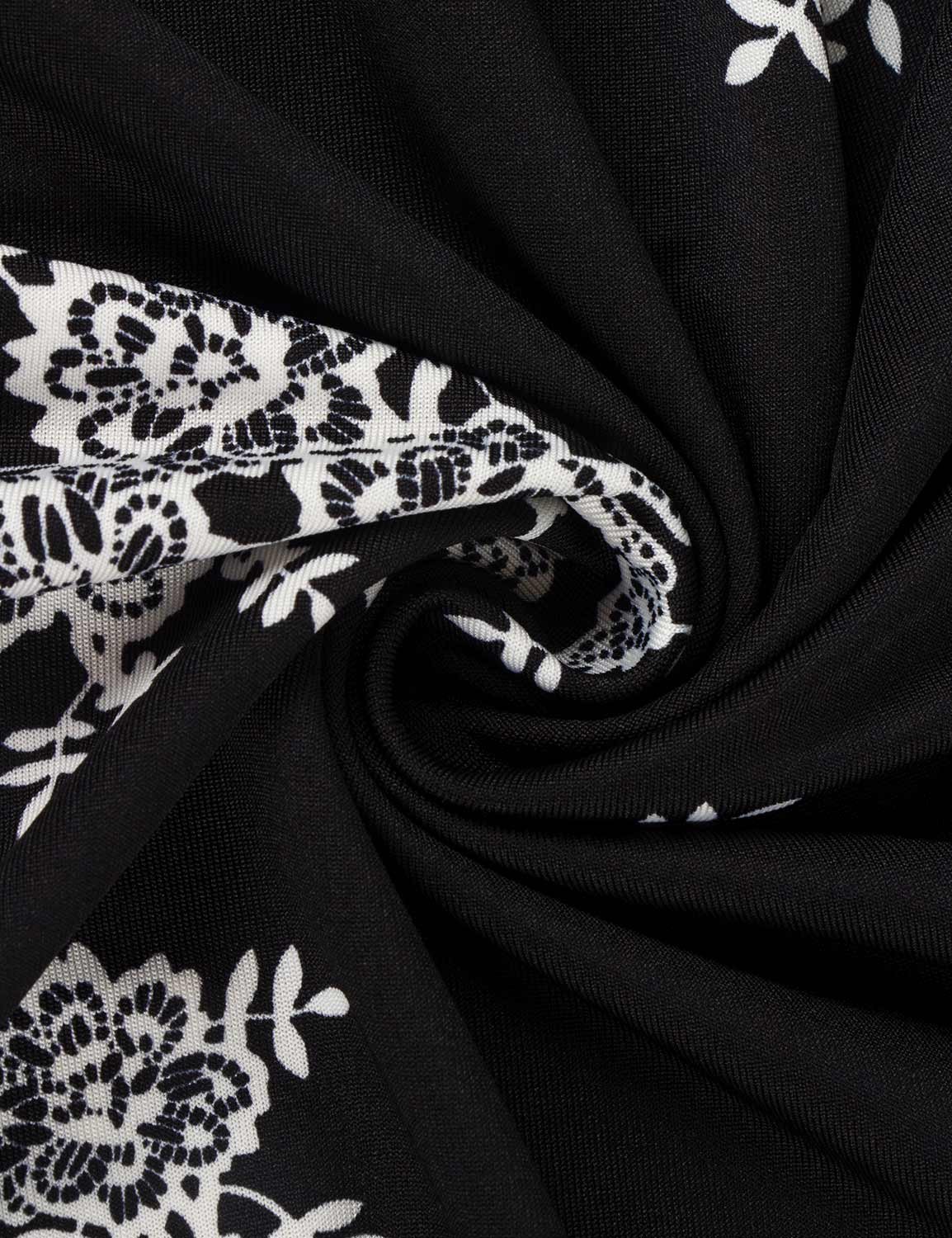 Altelime Printed Tunic Tops for Women, Short Sleeve Shirts Scoop Neck Floral Printed Tunic Blouses for Leggings for Women Casual Summer Clothes (Black,XXL)